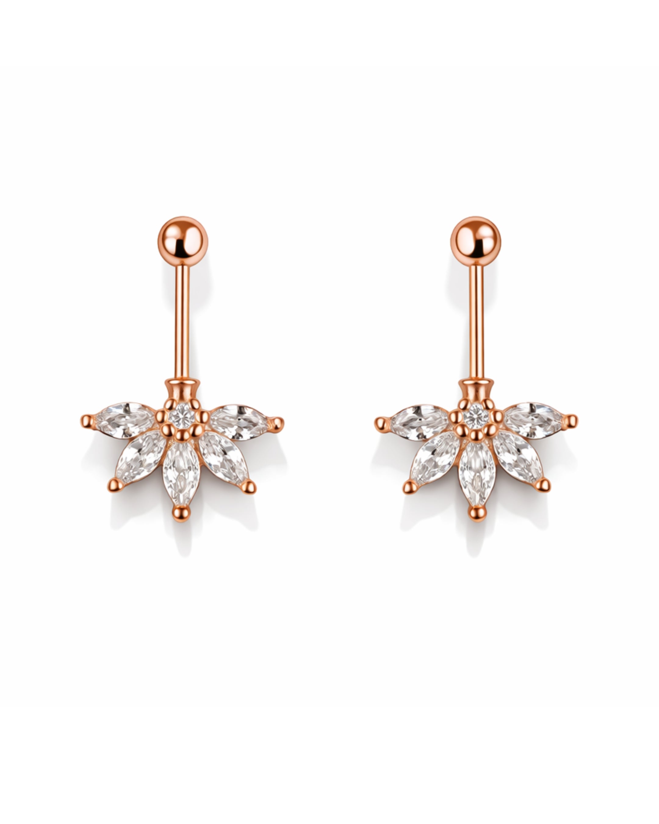 Floral Drop Helix Earrings