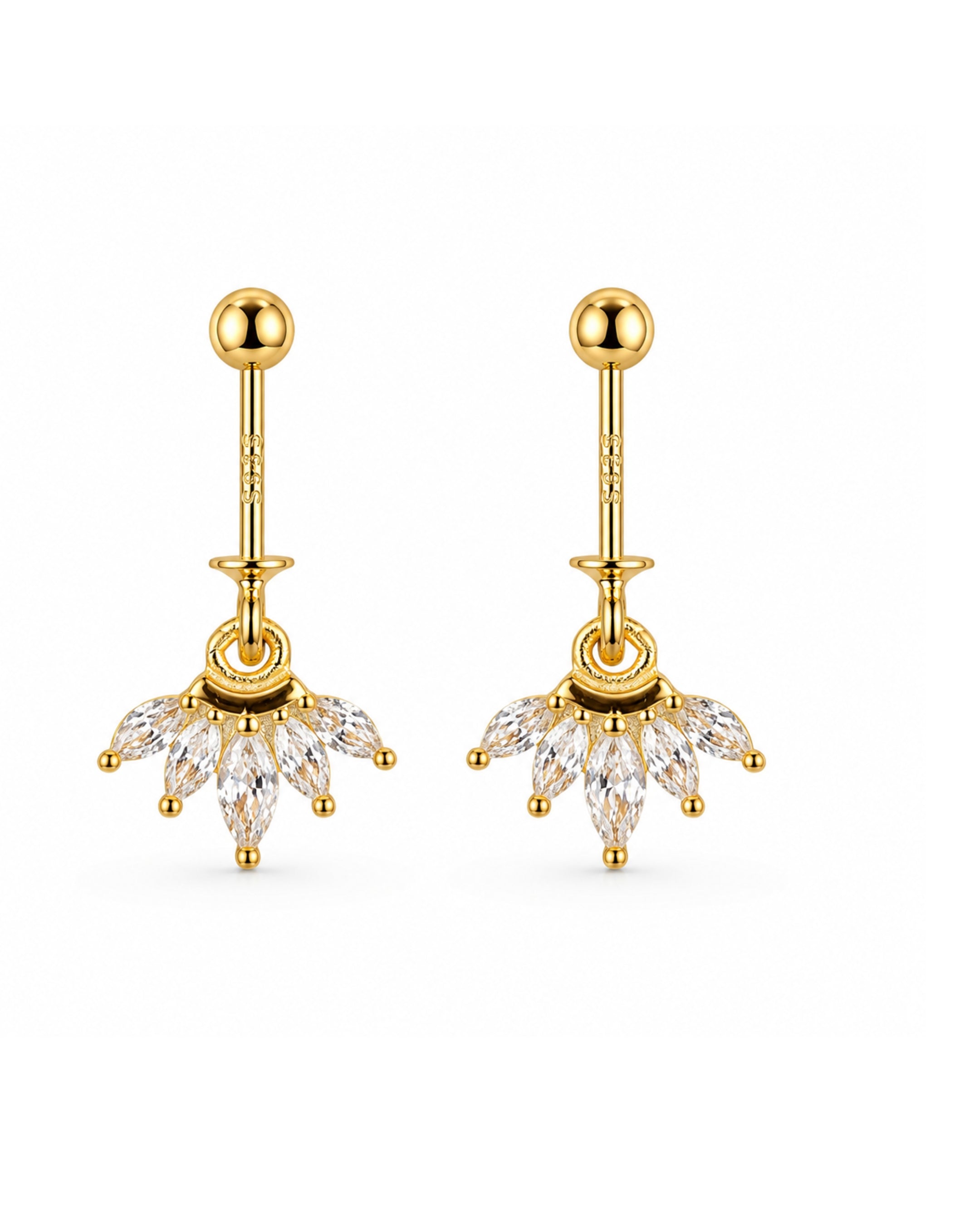 Crystal Drop Helix Earrings