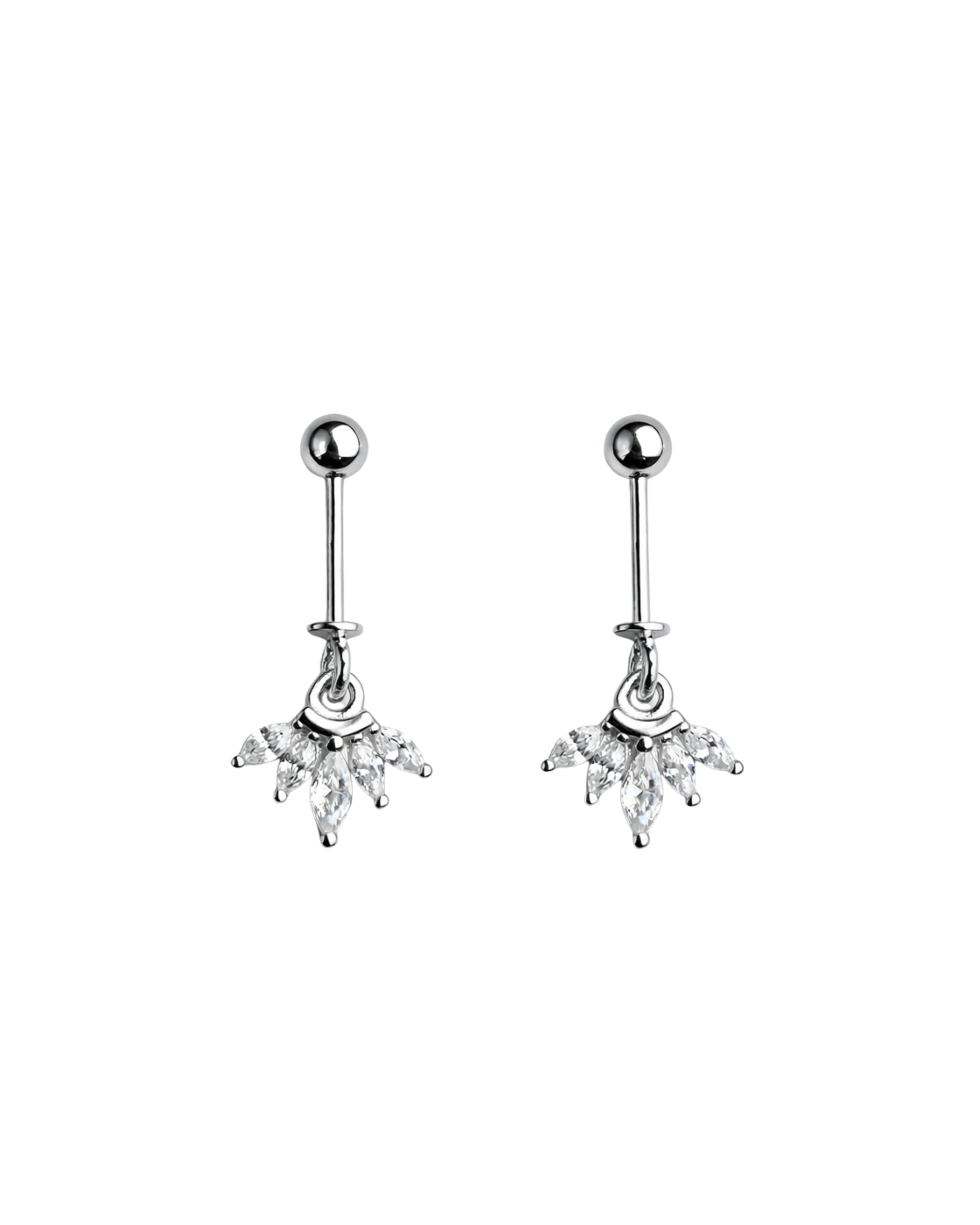 Crystal Drop Helix Earrings