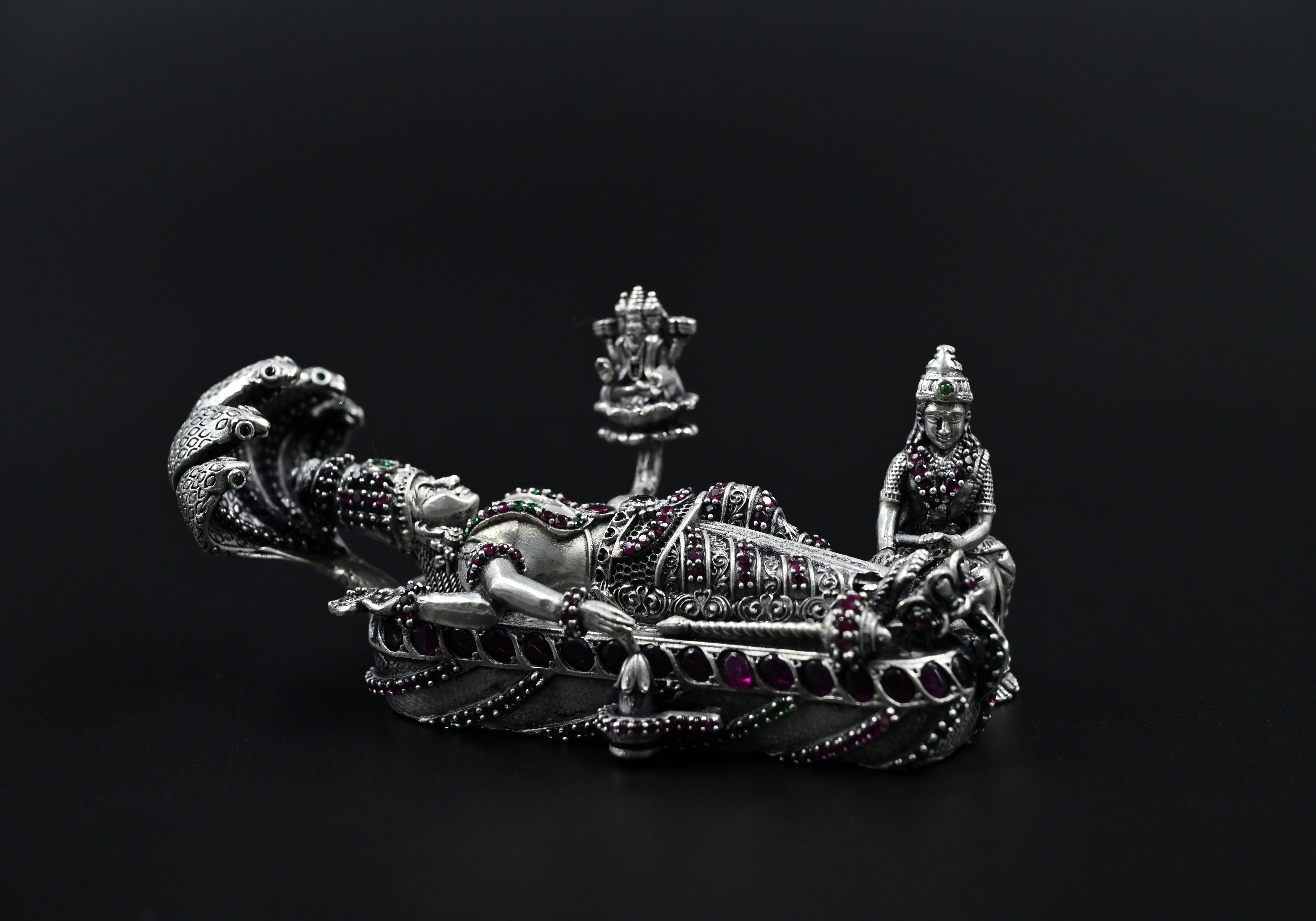 925 sterling silver Anantshayan Vishnu murti for pooja room
