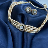 Aaradhya Pearl silver necklace and earrings 
