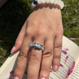 Aqua Jumbo silver Ring