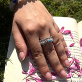 Silver Aqua Jumbo Ring 