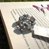 Stylish Silver Aqua Jumbo Ring 