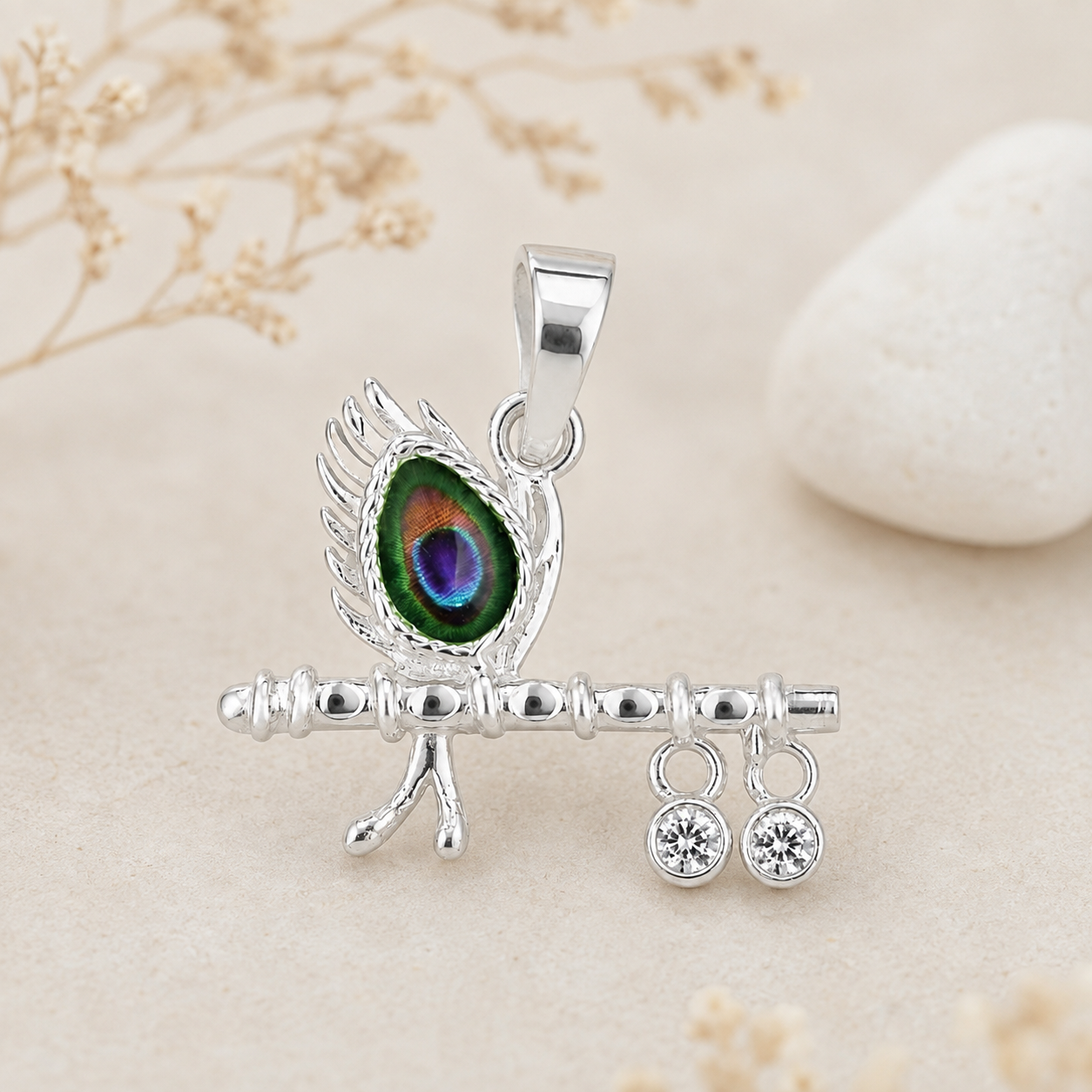 Morpankh Bansuri Charm Pendant