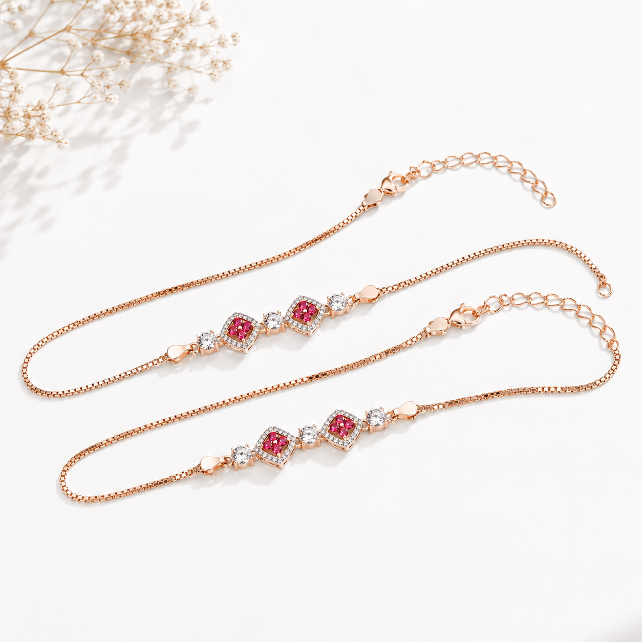 Blush Clover Single Anklet