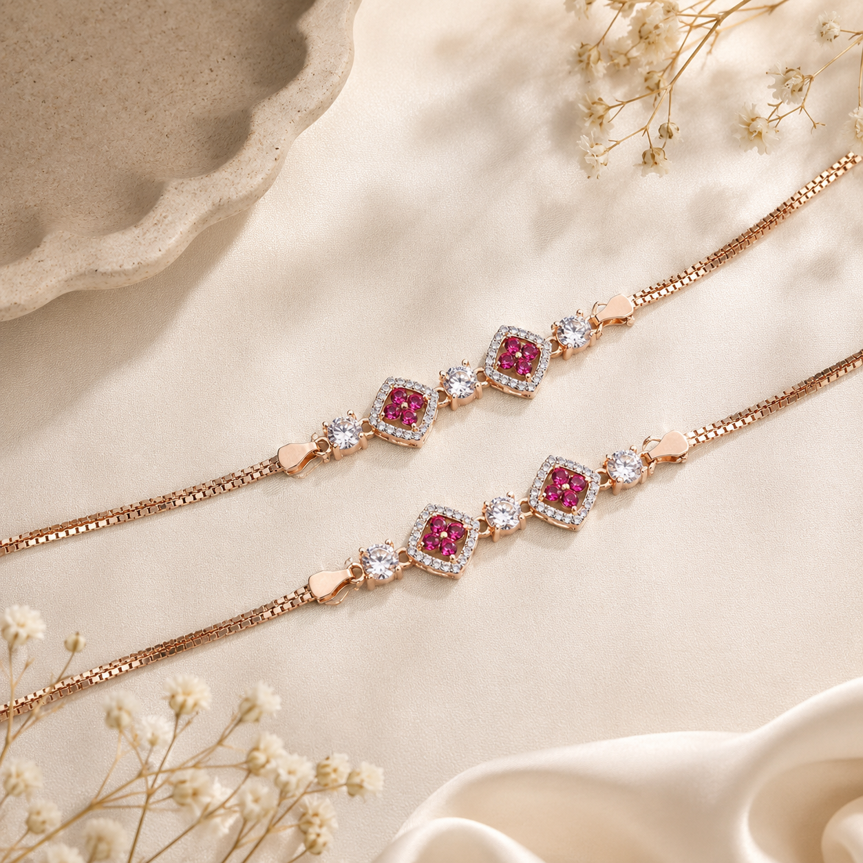 Blush Clover Single Anklet