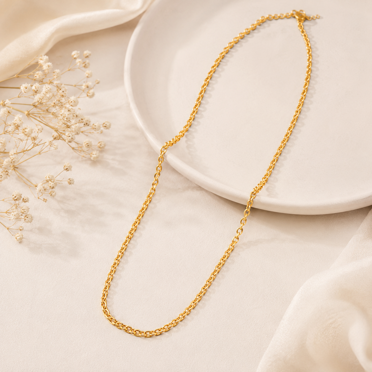 Luna Link Pure Silver Gold Plated Chain