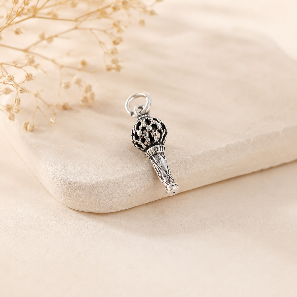 Hanuman Gada Silver Pendant