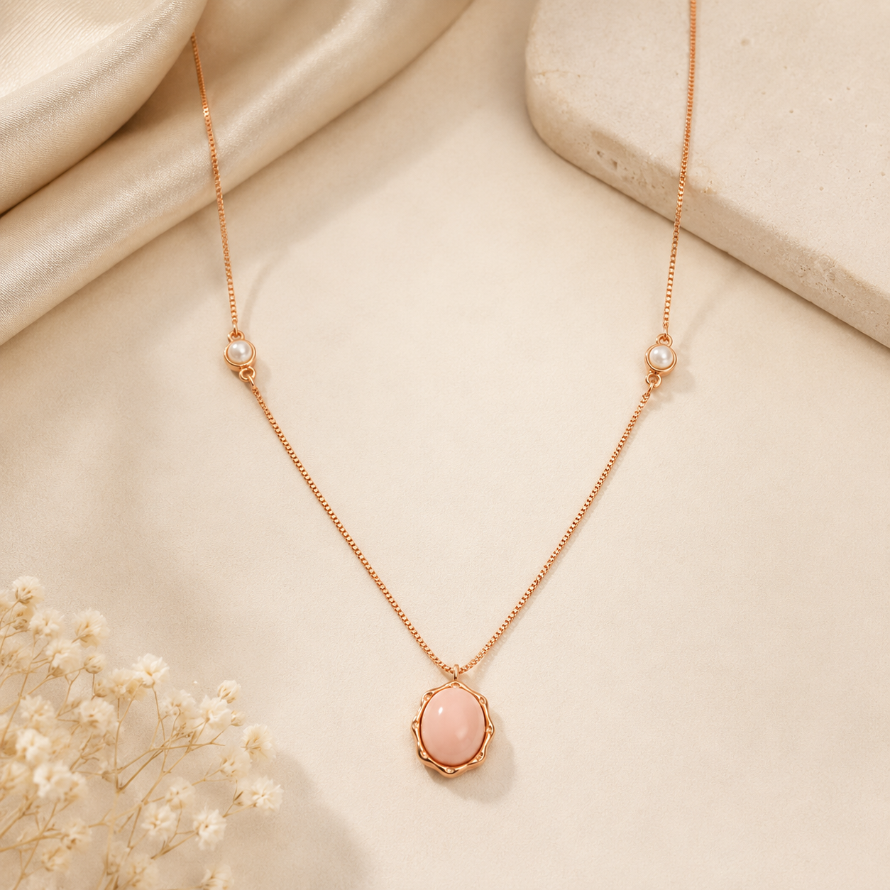 Pink Conch Oval Pendant