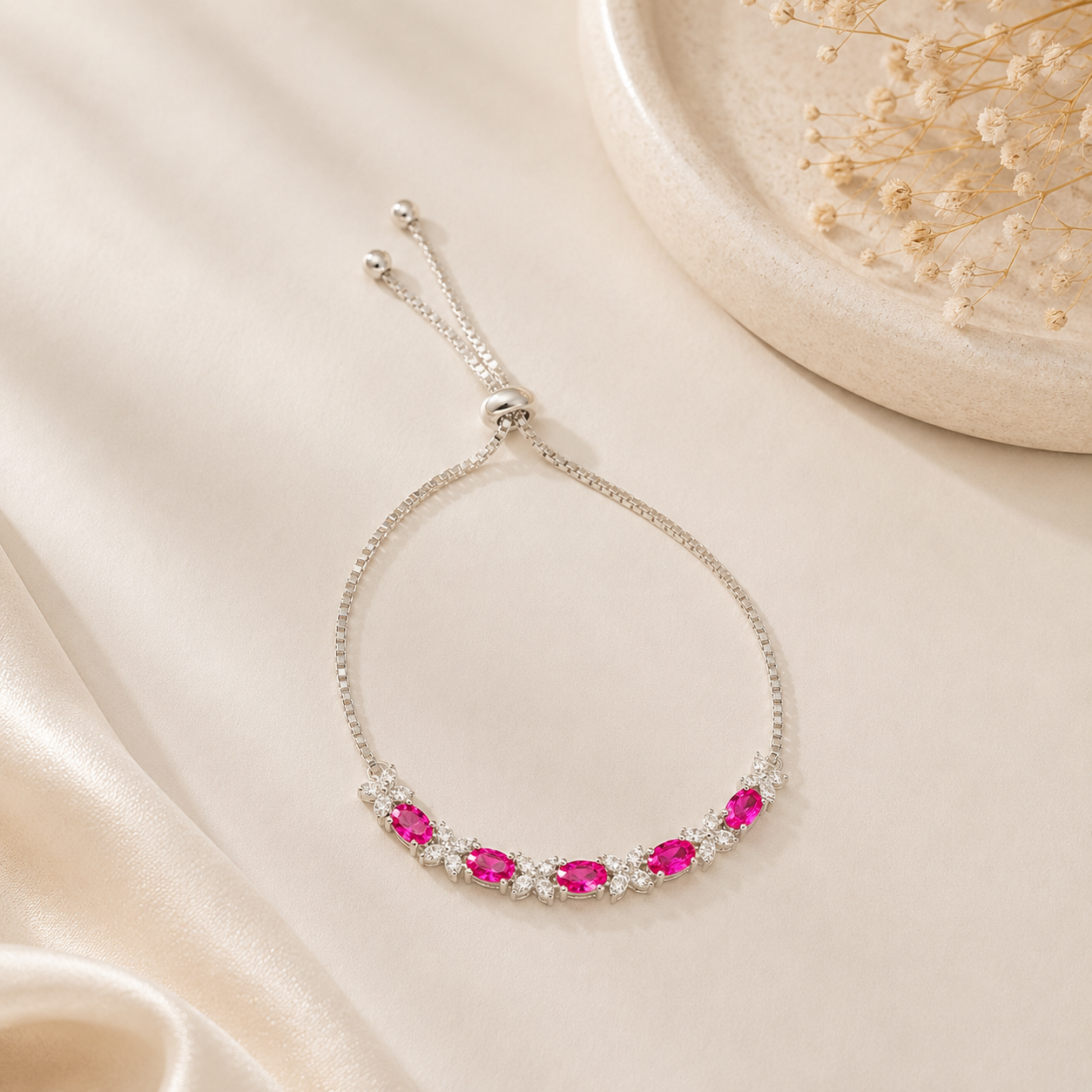 Ruby Blossom Bracelet