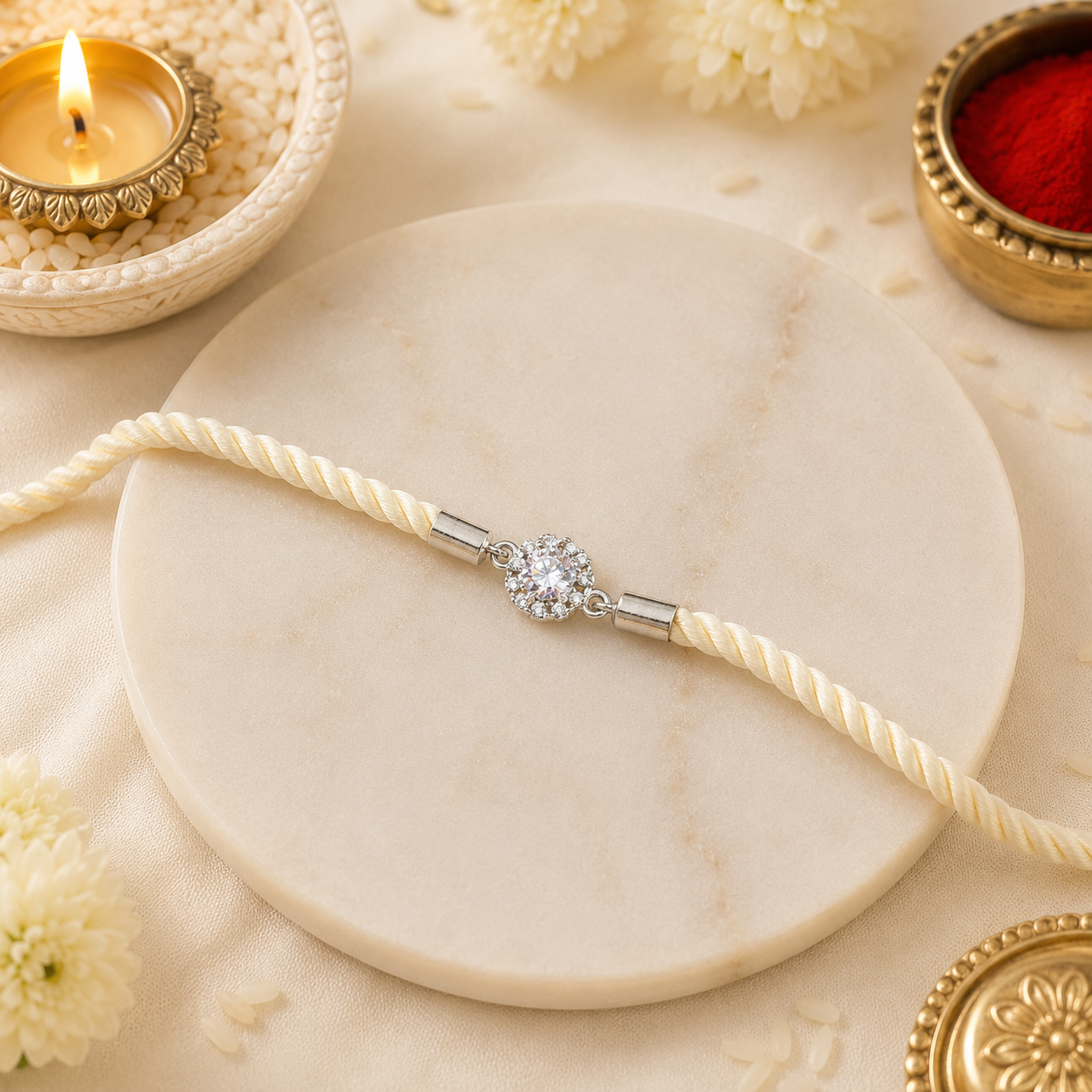Classic Solitaire Band Rakhi