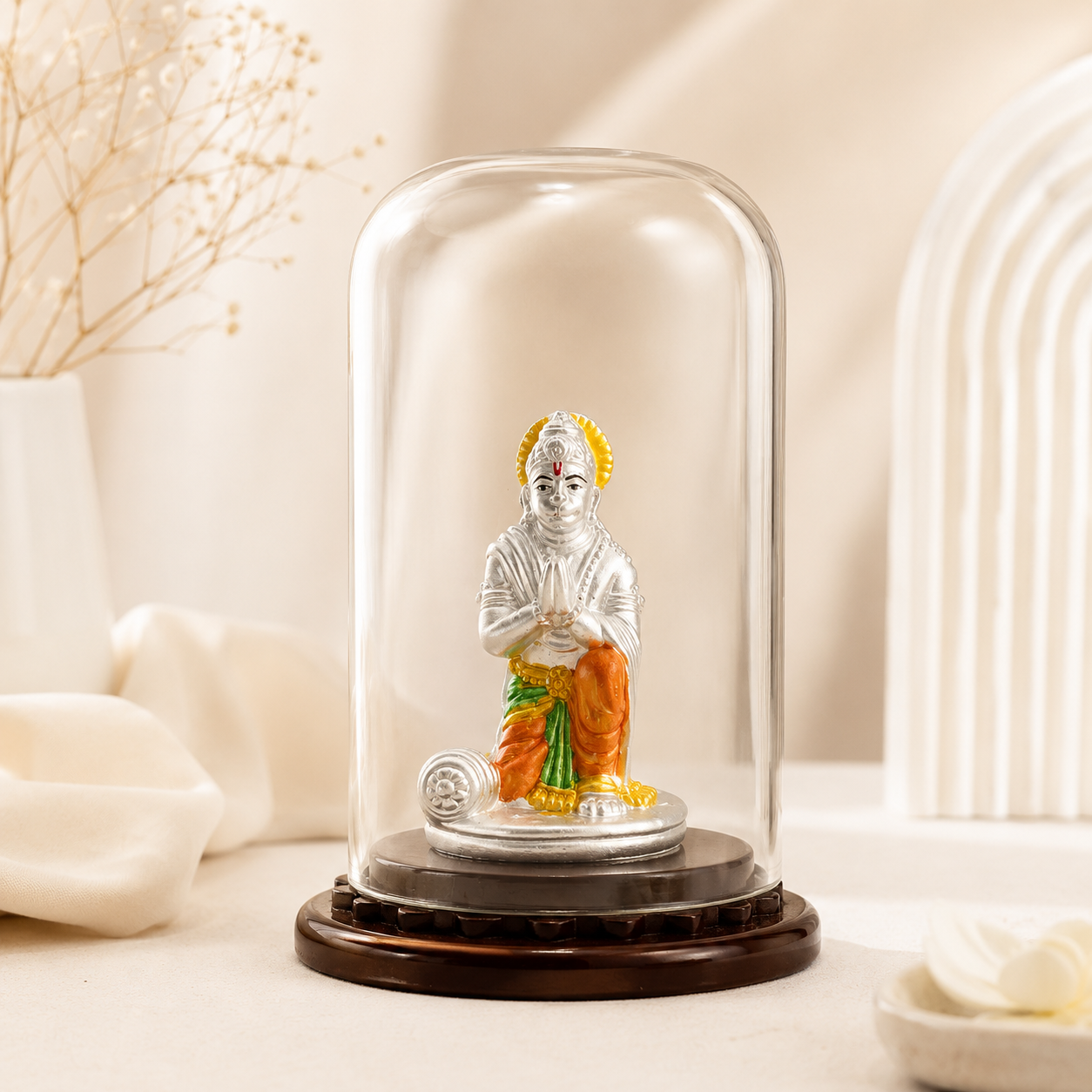 Pranam Hanuman Glass Covered Idol