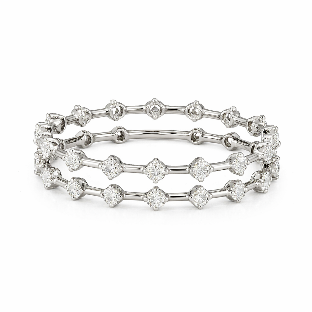 chic myra silver bangles