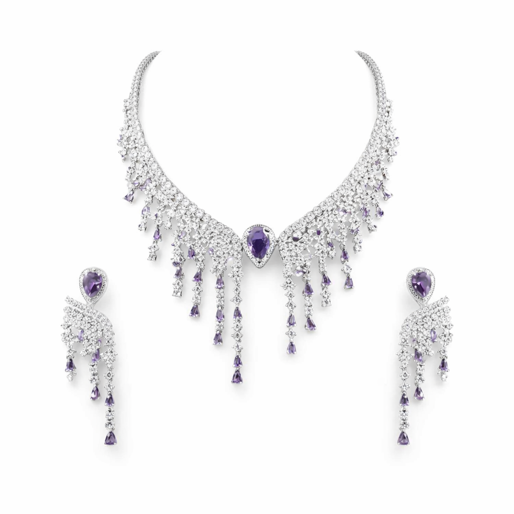 Rhea Purple Aura Necklace Set