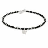 Marbella Black Beads Charms Anklet