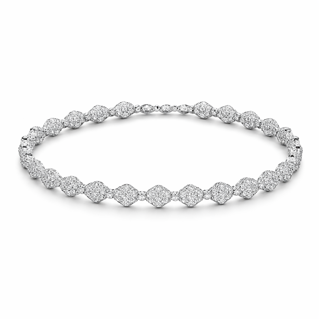 Aurora White Halo Tennis Bracelet