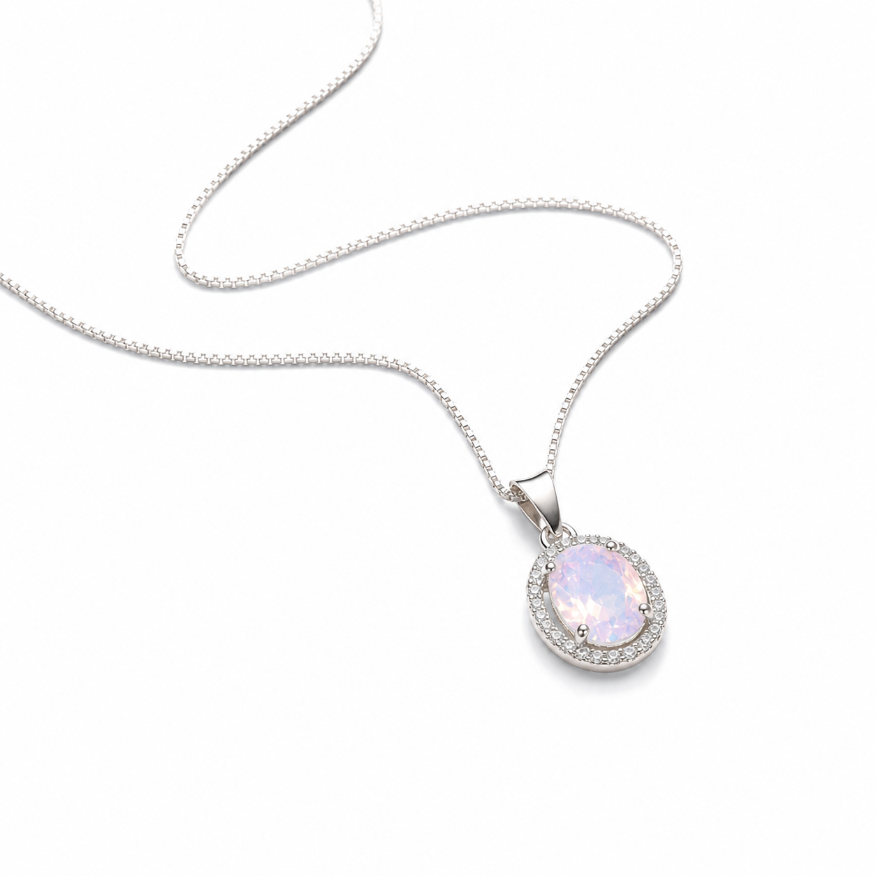 Moon Glow Opalite Silver Pendant