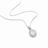Moon Glow Opalite Silver Pendant