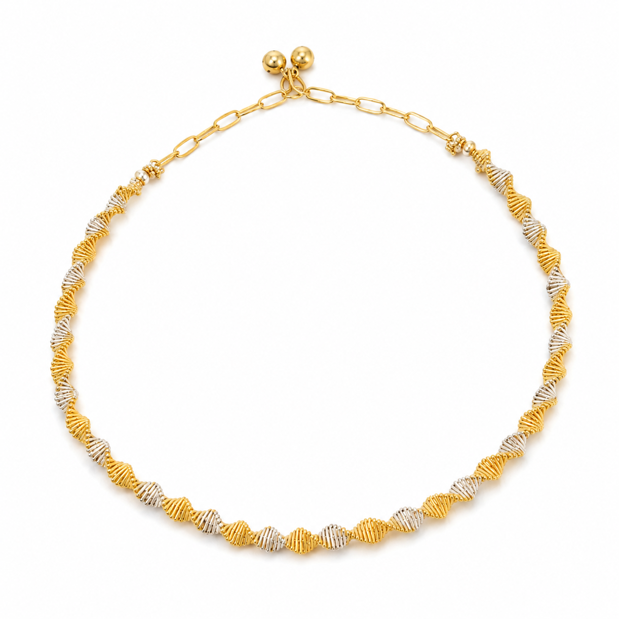 Twila Two-Tone Pure Silver Gold Plated Necklace