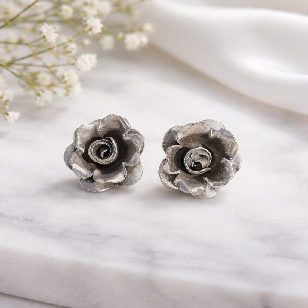 Antique Floral Earrings Studs