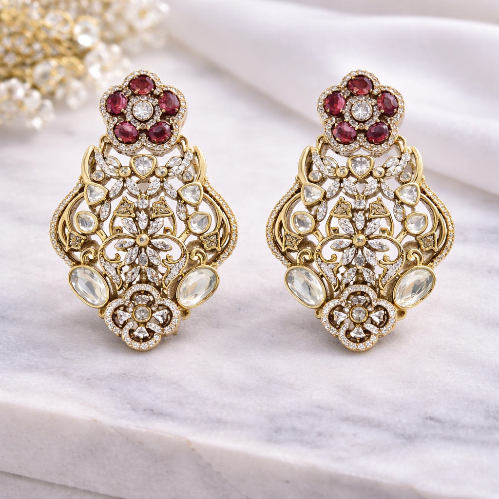 Meenakshi Polki Earrings