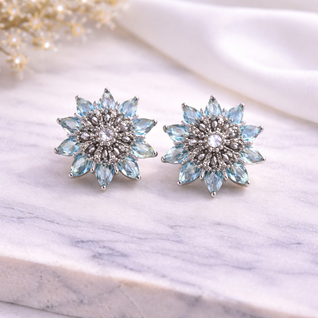 Aqua Petal Earrings