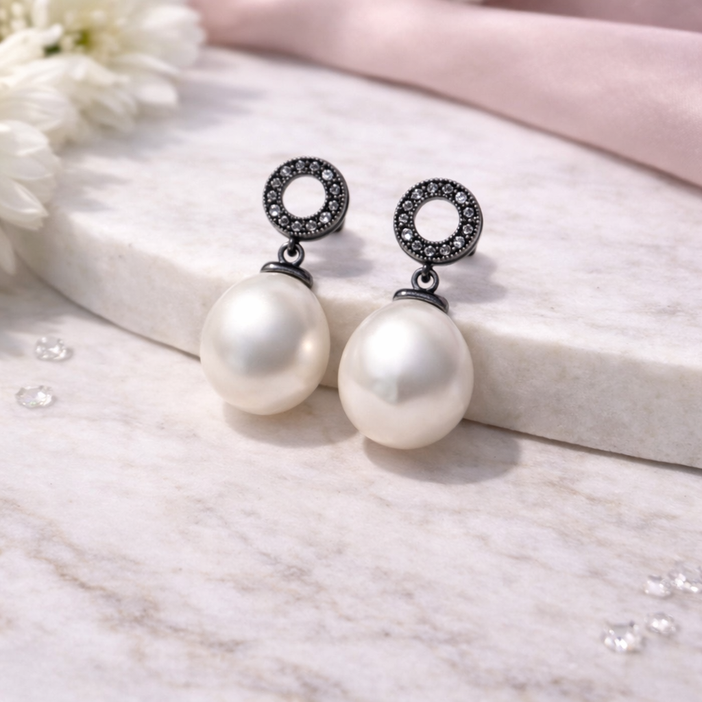 Pearl Marcasite Earrings