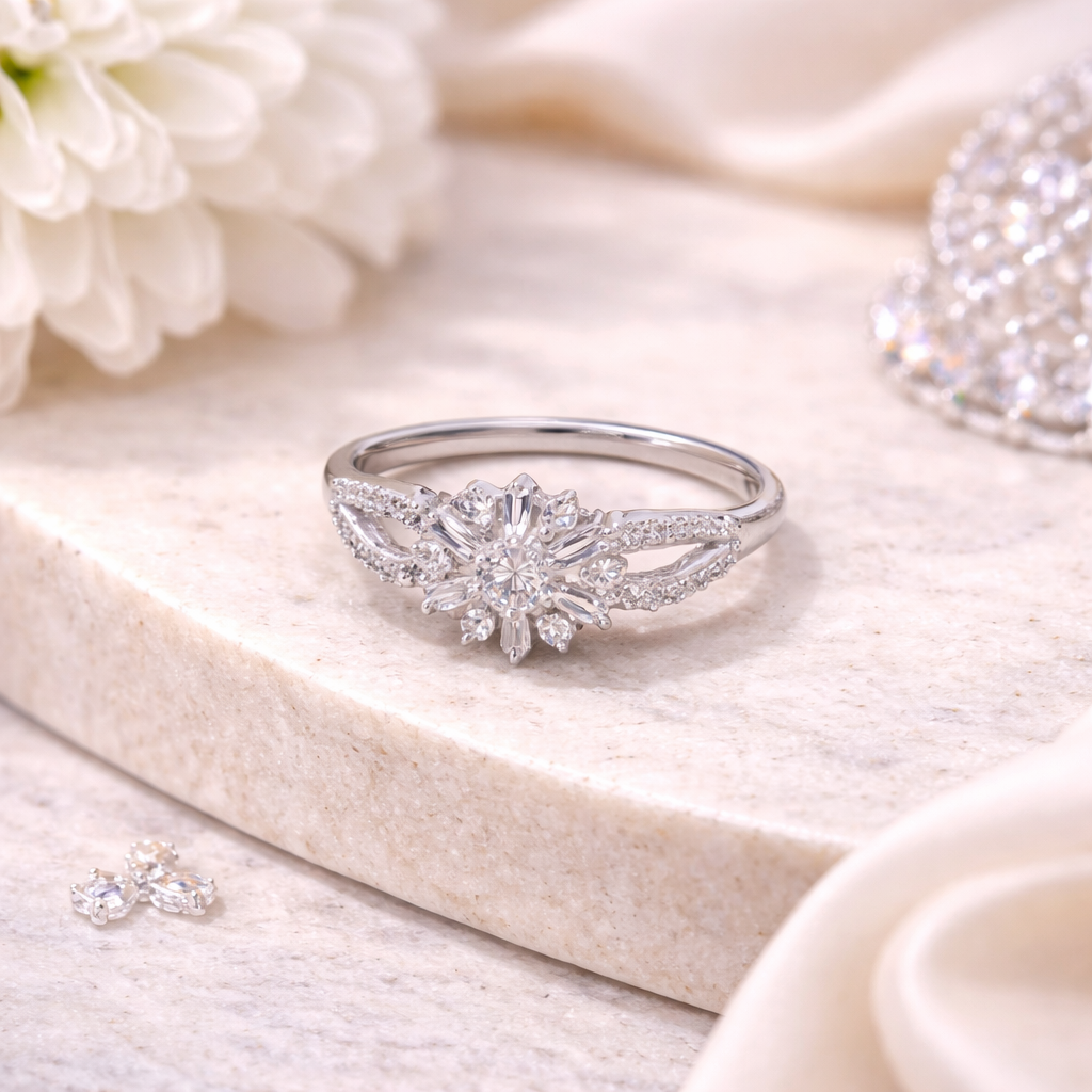 Snowfall Crown Ring