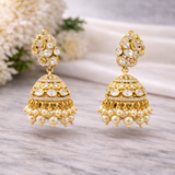 Shakti Gold Polish Mossianite Polki Jhumkas