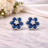 Sapphire blossom party earrings