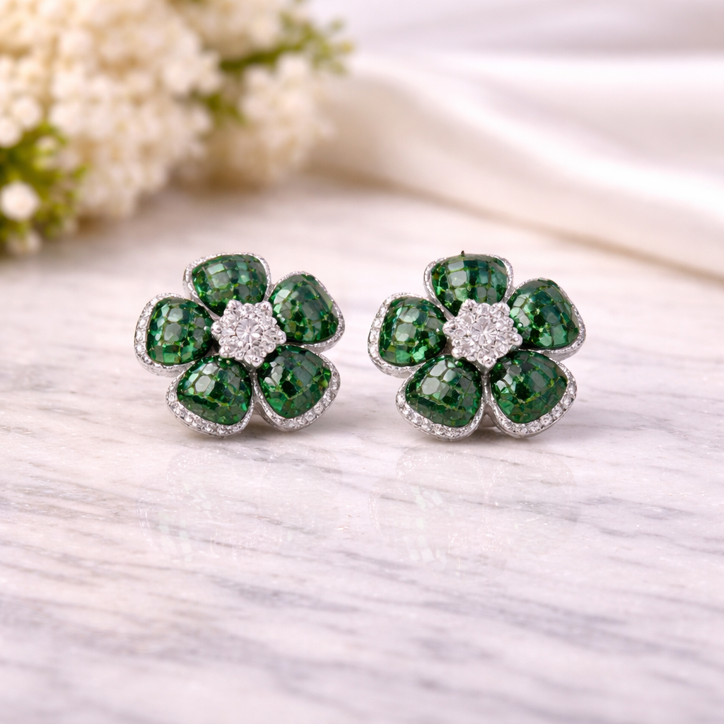Emerald Bloom Earrings