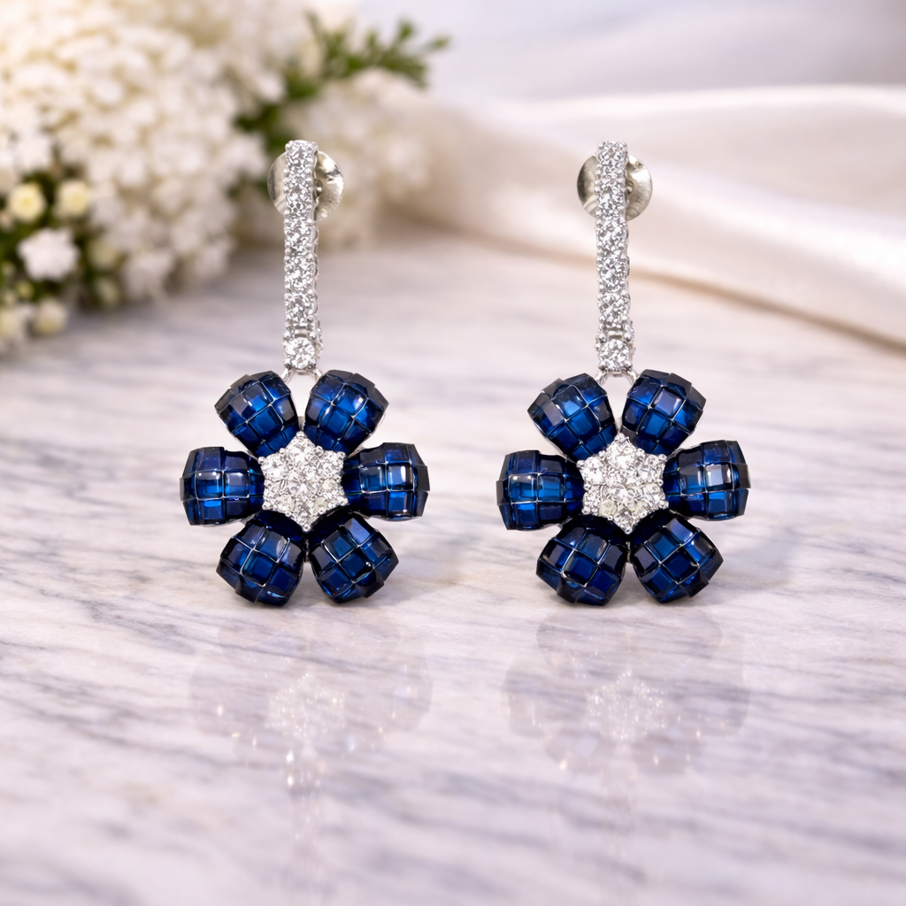 Sapphire hanging dream earrings