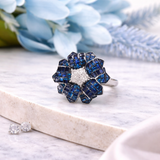 Nayra Blue Floral Ring