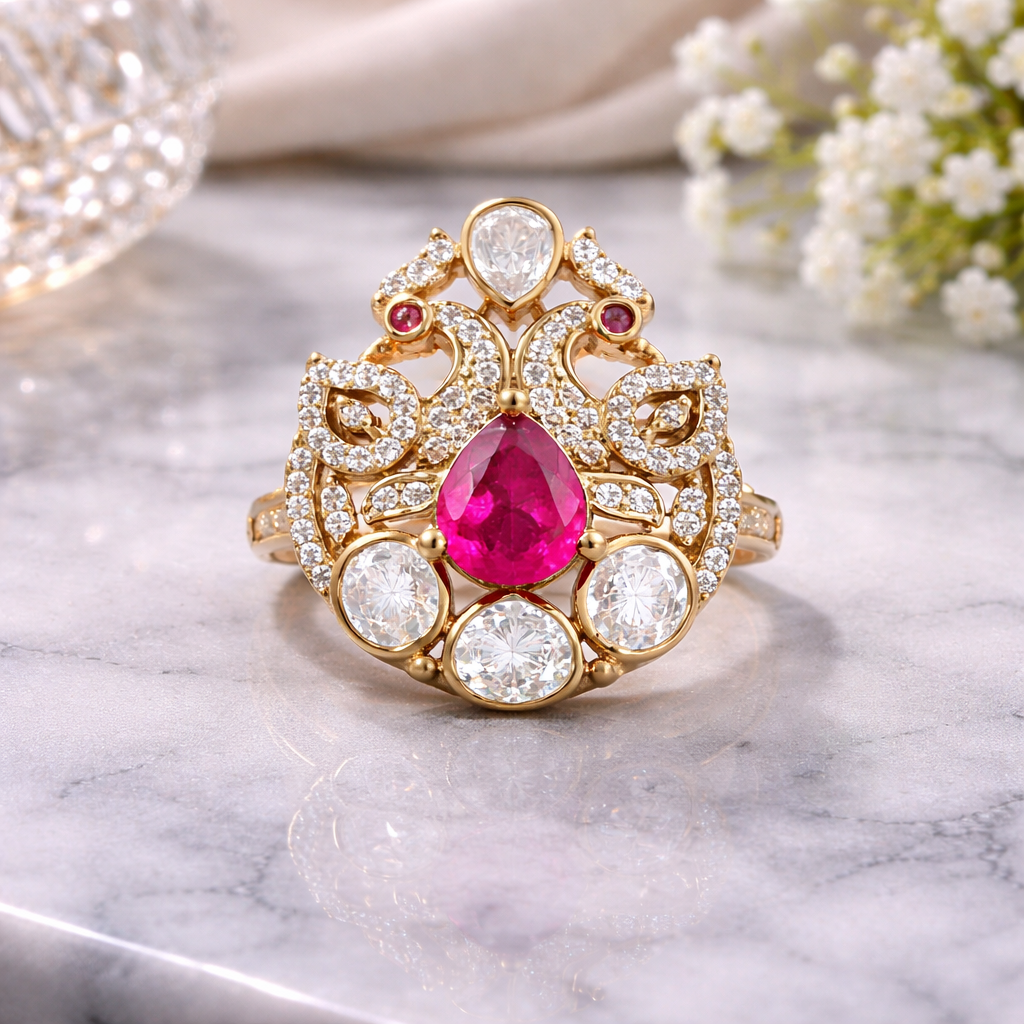 Rhea Gold Polish Polki Ring