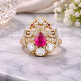 Rhea Gold Polish Polki Ring