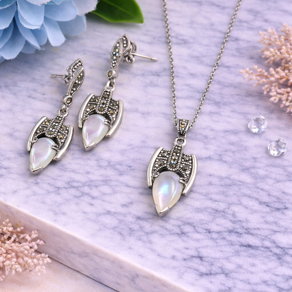 Solace Marcasite Pendant Set