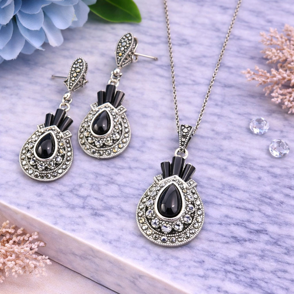 Viva Marcasite Pendant Set