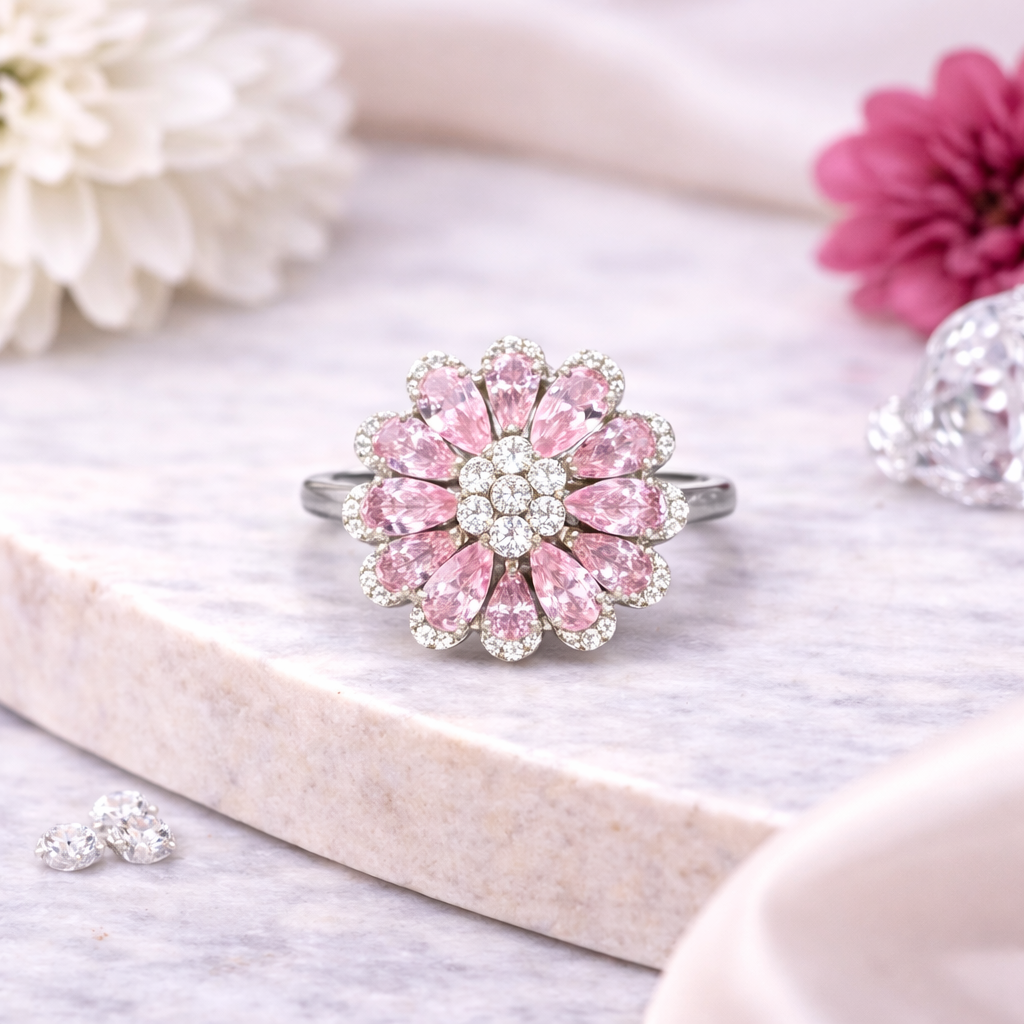 Meher Pink Floral Ring