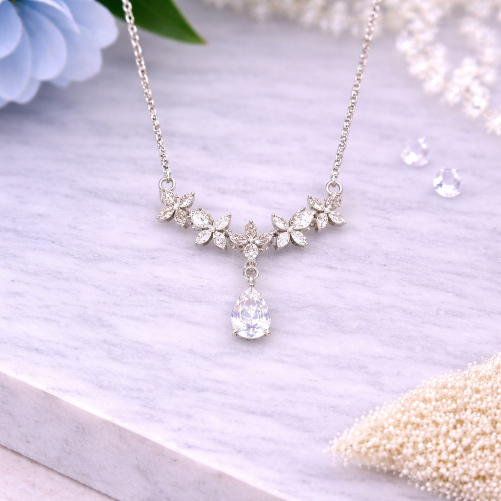 Kiara Flower Drop Chain Pendant