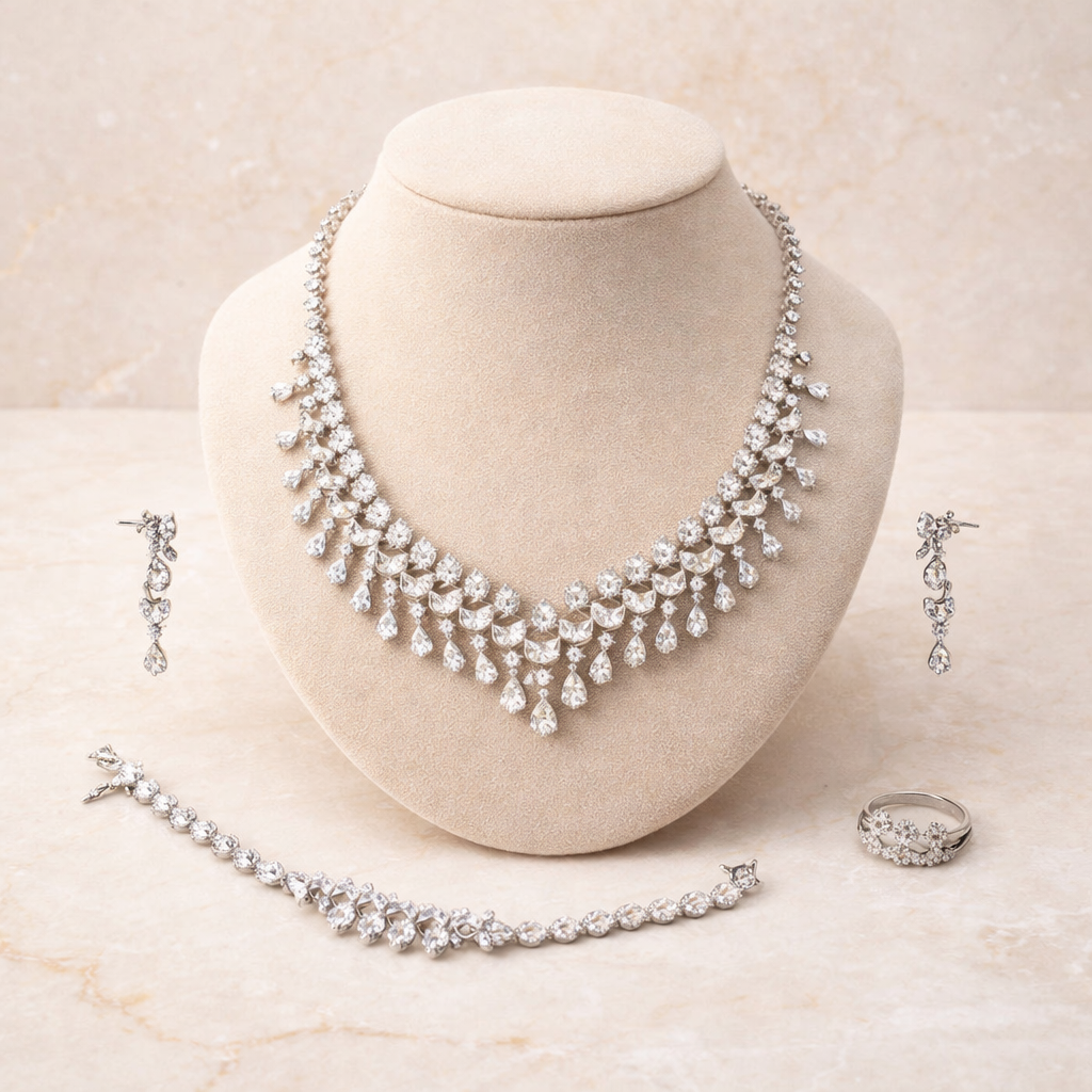 Stellar Veil silver Necklace Set