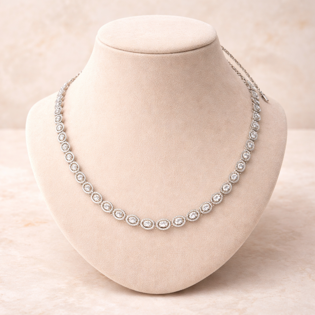 Lustre Line Tennis Necklace