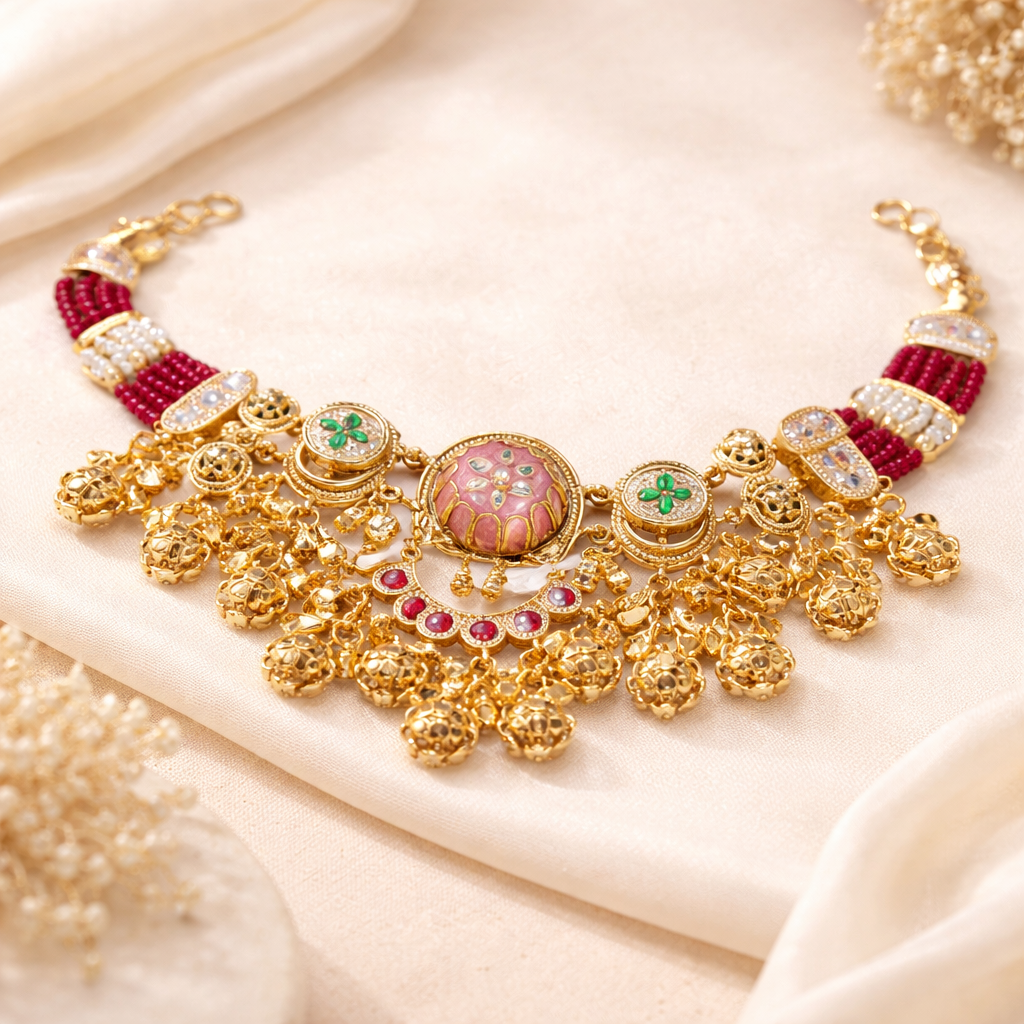 Aayana Gold Polish Choker Necklace