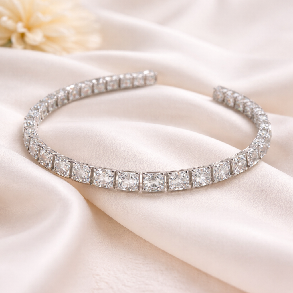 Aurora Snow Gleam Tennis Bracelet