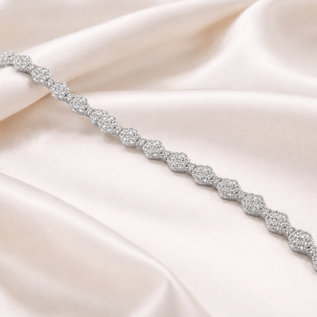 Aurora White Halo Tennis Bracelet