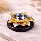 Dual Tone Silver Lotus Diya