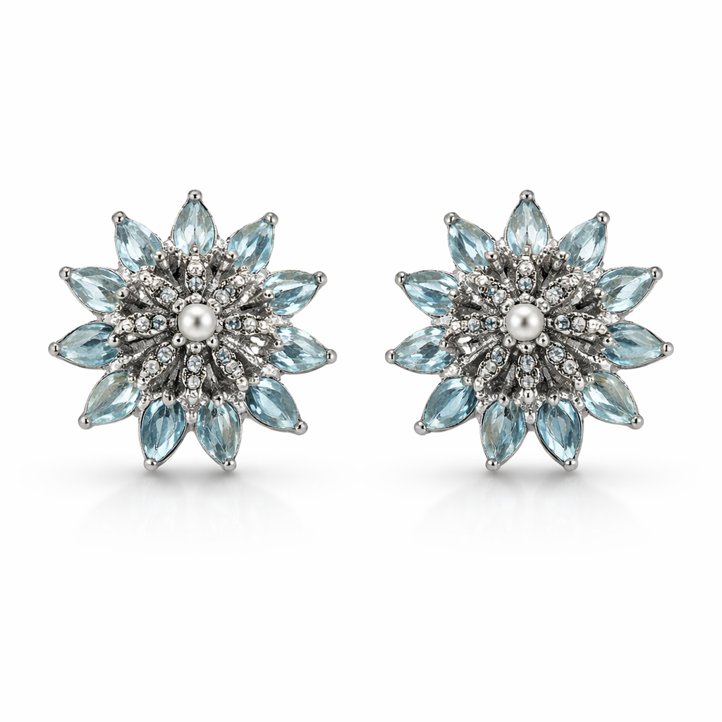 Aqua Petal Earrings