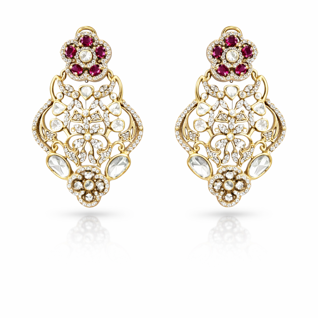 Meenakshi Polki Earrings