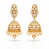 Vaishnavi Gold Polish Moissanite Polki Jhumkas