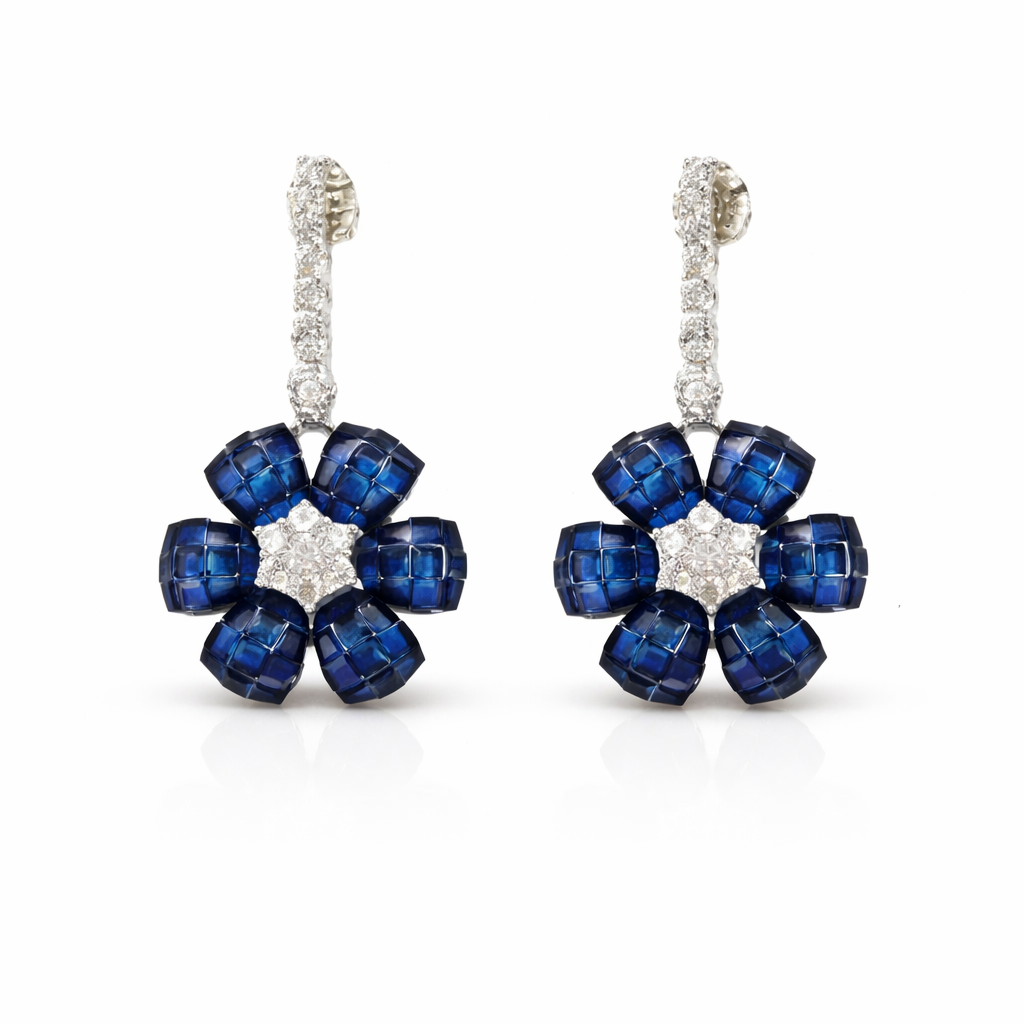 Sapphire hanging dream earrings